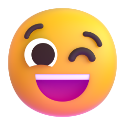 winking face - Microsoft Fluent UI 3D Style