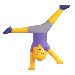 woman cartwheeling - Microsoft Fluent UI 3D Style
