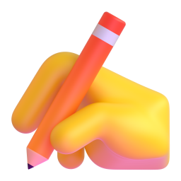 writing hand - Microsoft Fluent UI 3D Style