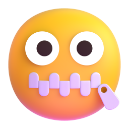 zipper-mouth face - Microsoft Fluent UI 3D Style