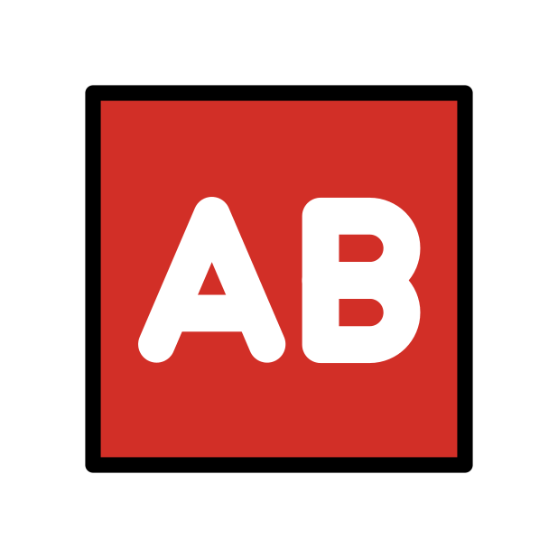 AB button (blood type) - OpenMoji Color Style