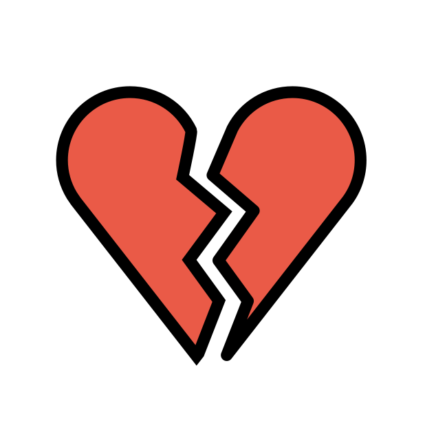broken heart - OpenMoji Color Style