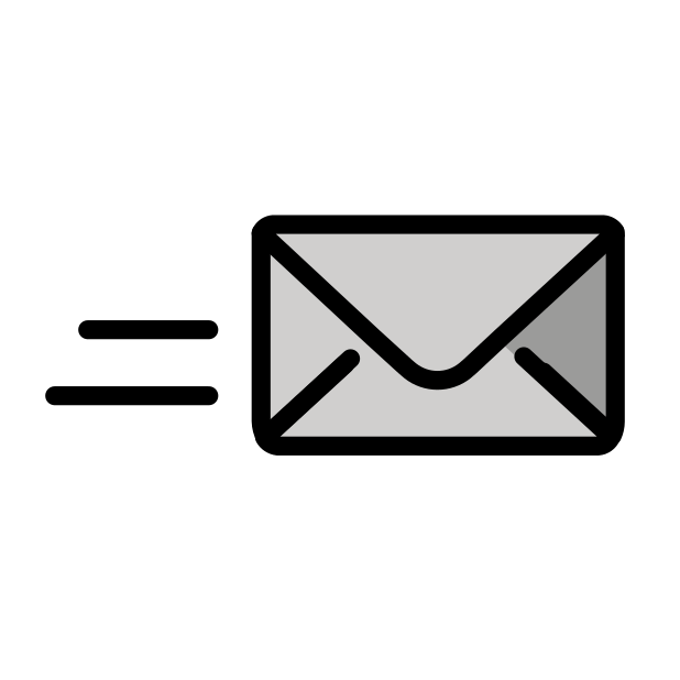 incoming envelope - OpenMoji Color Style