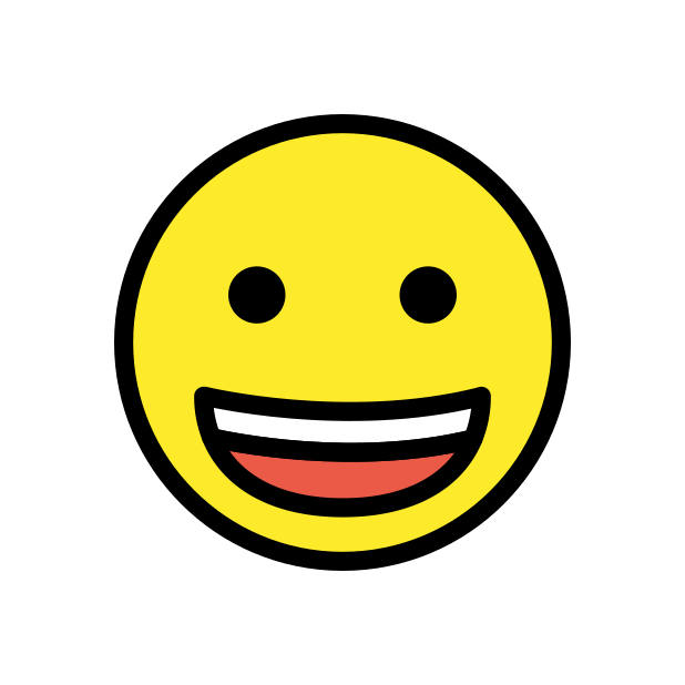 grinning face - OpenMoji Color Style