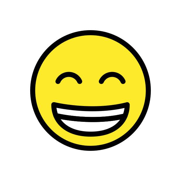 beaming face with smiling eyes - OpenMoji Color Style