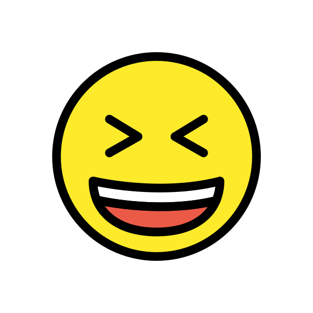grinning squinting face - OpenMoji Color Style