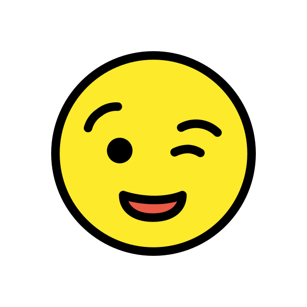 winking face - OpenMoji Color Style