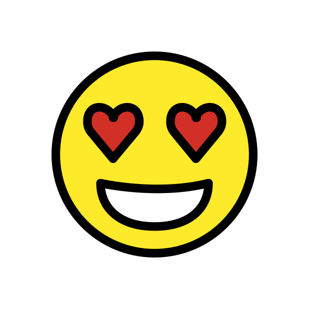 smiling face with heart-eyes - OpenMoji Color Style