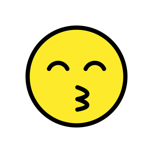 kissing face with smiling eyes - OpenMoji Color Style