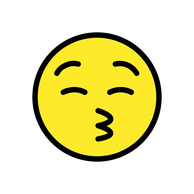 kissing face with closed eyes - OpenMoji Color Style