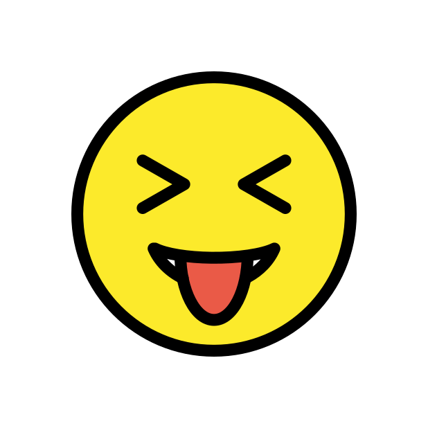 squinting face with tongue - OpenMoji Color Style