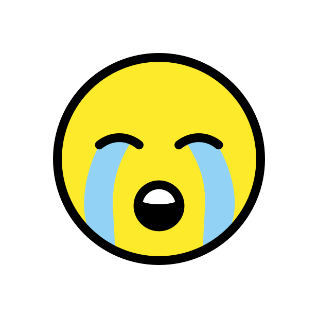 loudly crying face - OpenMoji Color Style