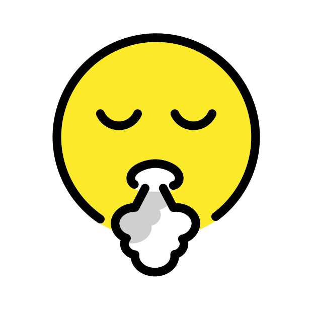 face exhaling - OpenMoji Color Style
