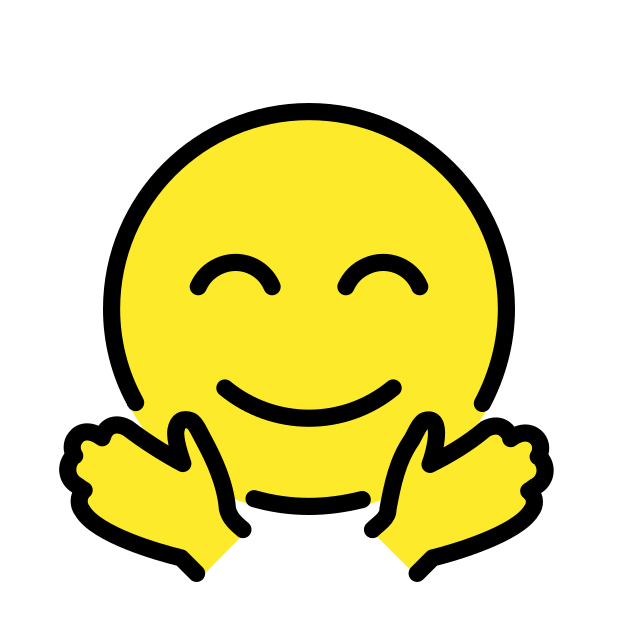 smiling face with open hands - OpenMoji Color Style
