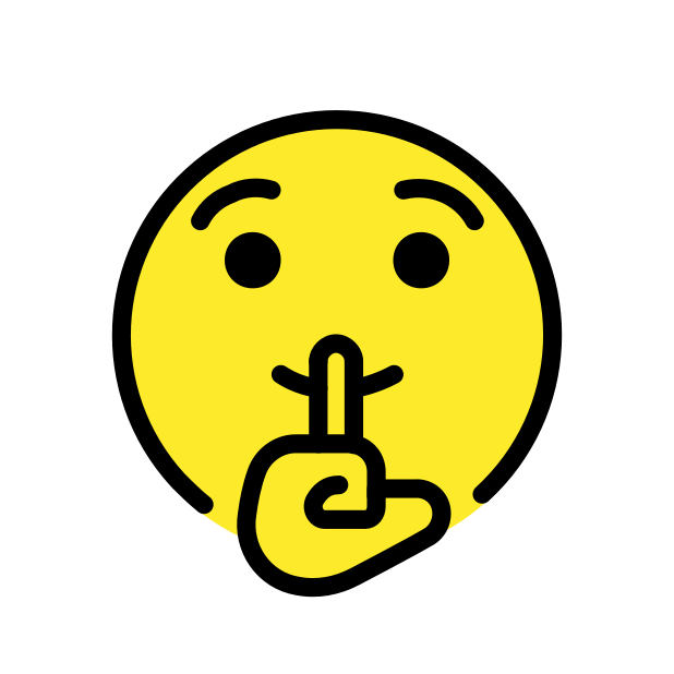 shushing face - OpenMoji Color Style
