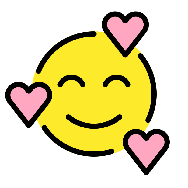 smiling face with hearts - OpenMoji Color Style
