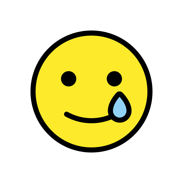 smiling face with tear - OpenMoji Color Style
