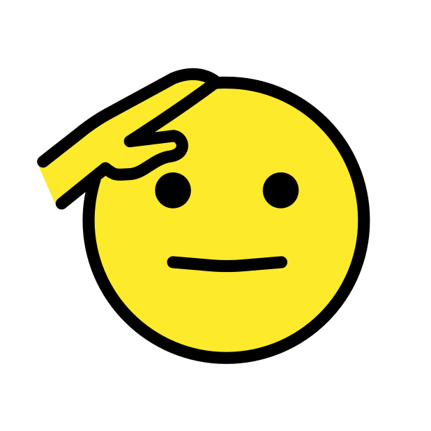 saluting face - OpenMoji Color Style