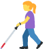 woman with white cane - Twitter Twemoji Style