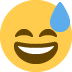 grinning face with sweat - Twitter Twemoji Style