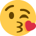 face blowing a kiss - Twitter Twemoji Style