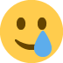 smiling face with tear - Twitter Twemoji Style
