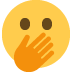 face with open eyes and hand over mouth - Twitter Twemoji Style