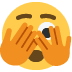 face with peeking eye - Twitter Twemoji Style